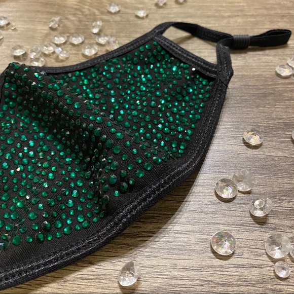 Accessories - ✨#17 EMERALD✨Crystal Bling Face Mask